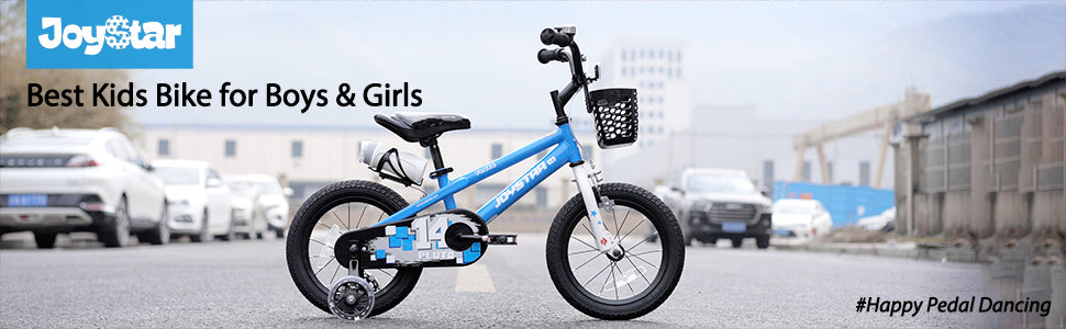 JOYSTAR 12 14 16 18 20 Inch Kids Bike with Light Up Training Wheels, Kids' Bicycle for Boys Girls Age 3-12 Years, Children Bikes