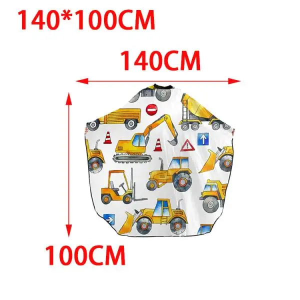 Kids Hair Cutting Cape Cute Adjustable Snap Haircut Coat Waterproof Hair Cut Apron Barber Accessories for Salon Home Hairdresser