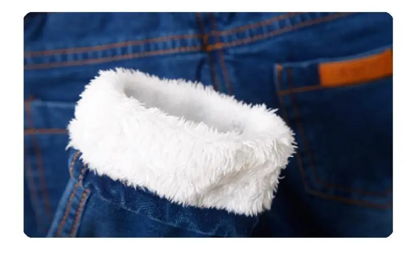 2024 New High quality thick winter warm cashmere kids baby pants Boys Girls children' cotton trousers children jeans1-6Y
