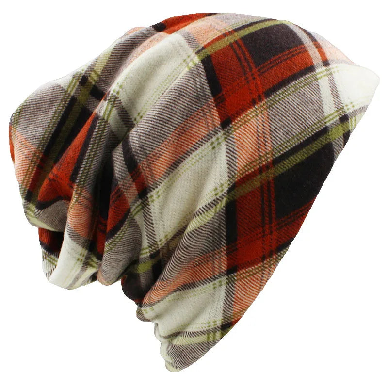 LOVINGSHA Brand Autumn Winter Hats For Women Plaid Design Contrast Color Ladies hat Skullies And Beanies Men Hat Unisex HT022