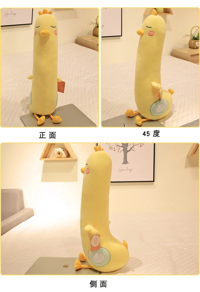 New Giant Soft Duck Plush Toy Stuffed Cartoon Animal Chicken Doll Sleep Long Pillow Cushion Boyfriends Pillow Birthday Gifts