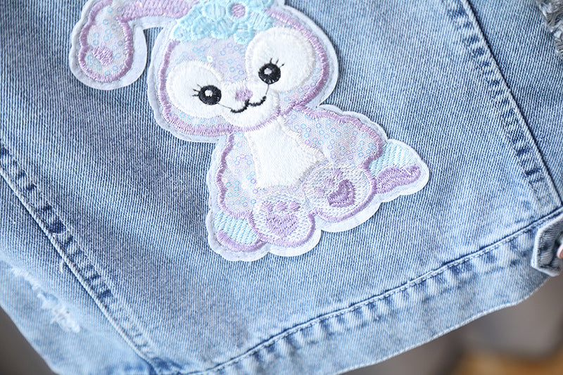 Kids Casual Vest Girl Denim Vest Light Blue Jeans Jacket Autumn Sleeveless Loose Short Coat Children Waistcoats