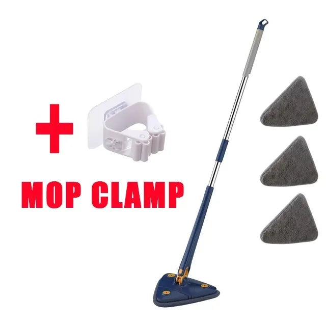 Triangle 360 Cleaning Mop Adjustable Telescopic Household Ceiling Cleaning Brush Tool Self Draining Cleaning Tiles and Walls