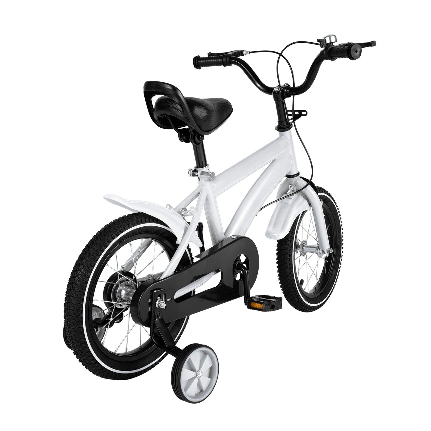 14 Inch Kids Bike Adjustable Seat Dual Brakes Children's Bicycle Load 50kg w/Training Wheels for Ages 2-4, Yellow/Blue/Red/White