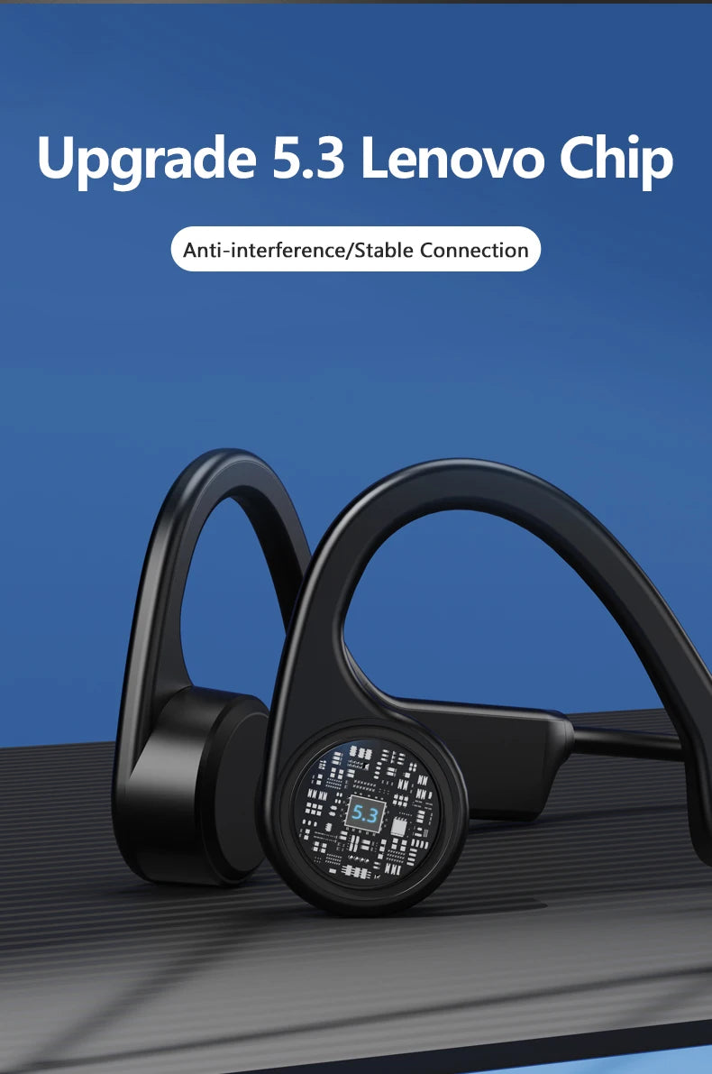Lenovo X4 Bone Conduction Bluetooth Headphone Sports Earphone Waterproof Wireless Headset with Mic Ear Hook TWS Bass Hifi Stereo