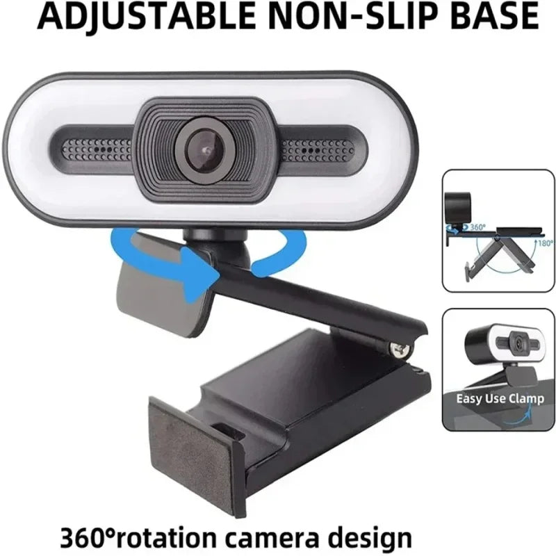 4k Webcam Autofocus Hd Webcam With Fill Light Rotatable Laptop Webcam Pc Computer Camera With Microphone For Youtube Video