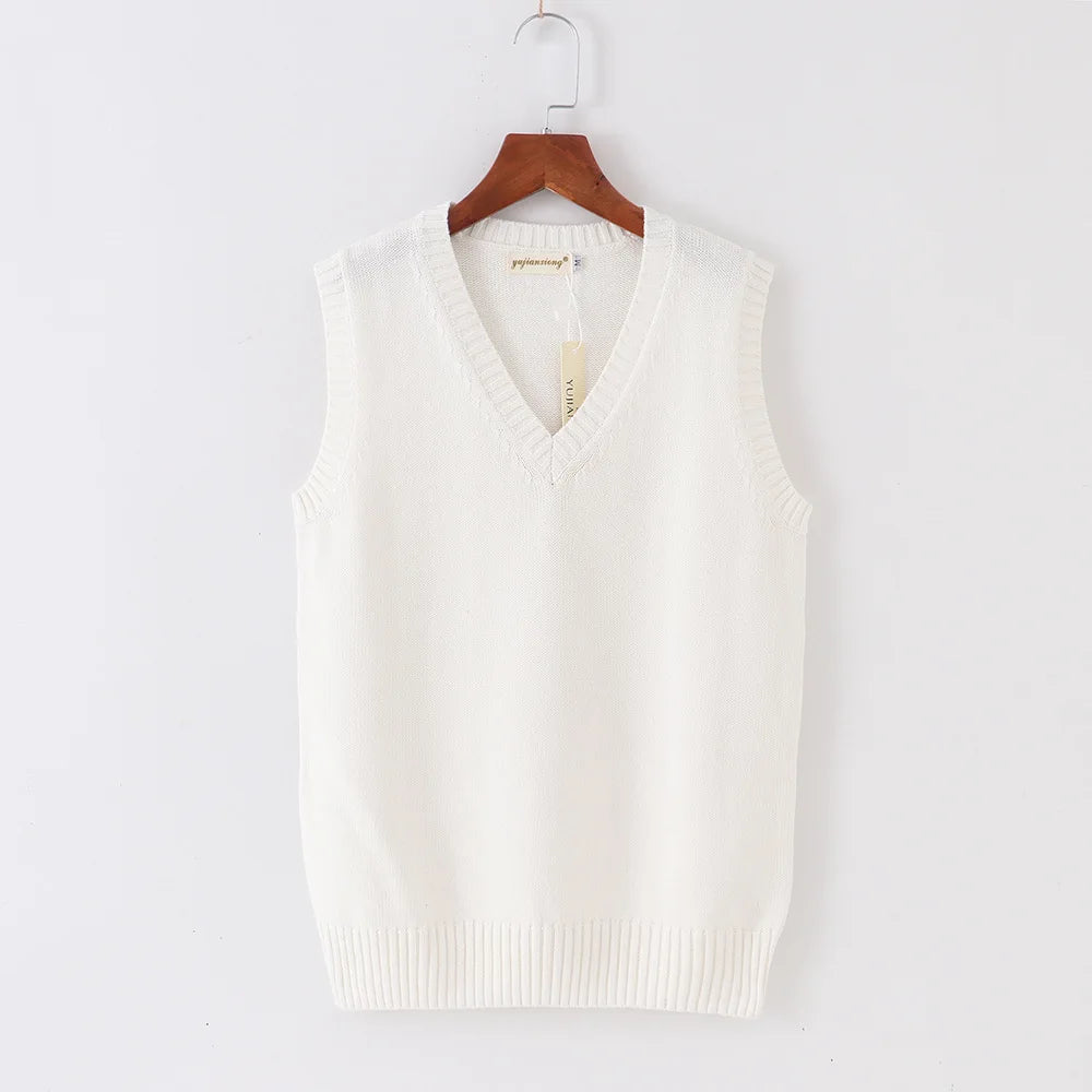 Japanese School JK Uniform Sweater Vest High School Uniform For Girls Boy Cosplay Halloween Winter Anime Vest cute Knitting Coat