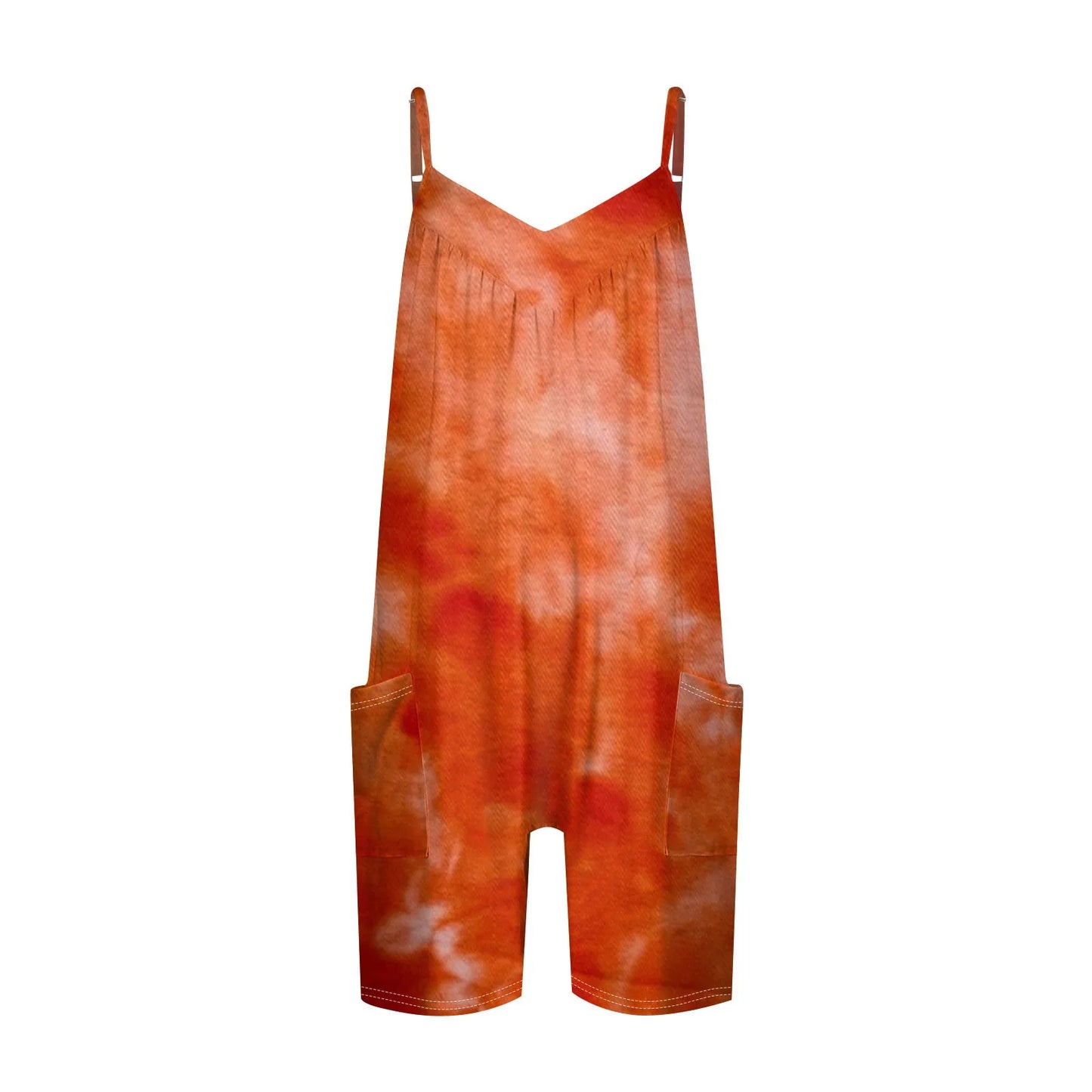 Summer Beautiful Colourful Floral Printing Daily Streetwear Playsuit Fashionable Casual Sleeveless Jumpsuit Shorts With Pockets