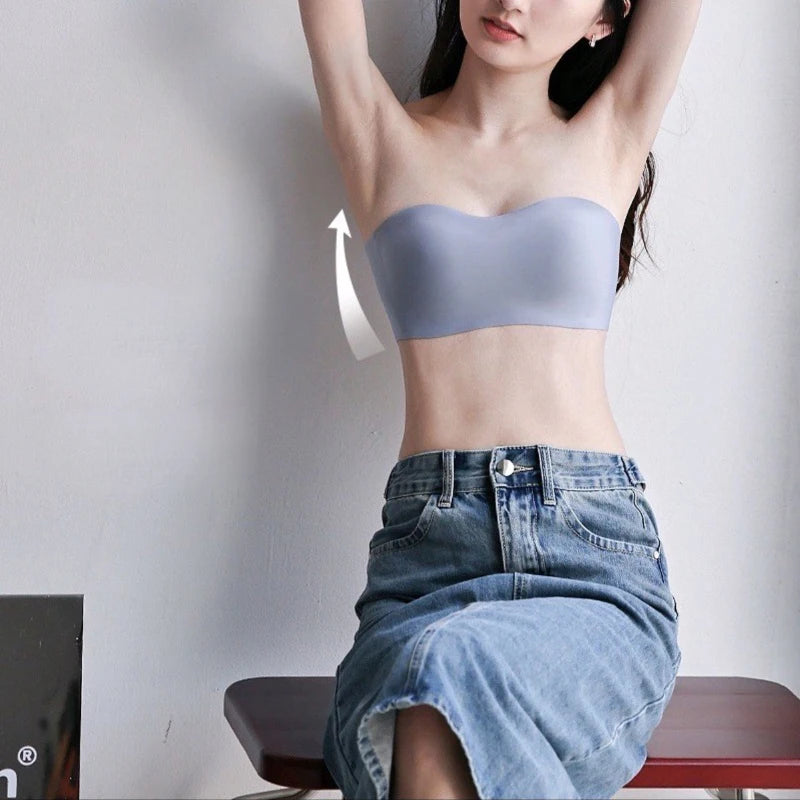 Seamless One-piece Tube Tops Women Removable Pads Intimates Basic Black/White/Skin Womens Strapless Bra Bandeau Sexy Lingerie