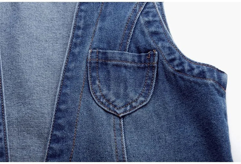 Fashion Denim Vest Female Streetwear V Neck Women Vest Summer Large Size Waistcoat Jeans Tops Sleevless Jacket Chaleco Mujer 6XL