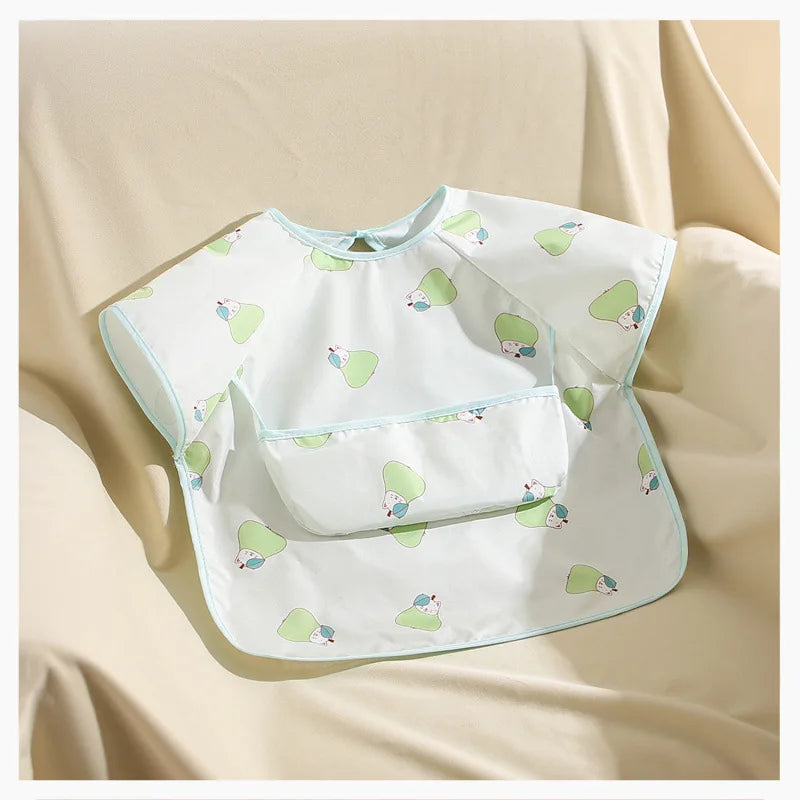 Short Sleeve Waterproof Baby Bibs Apron For Baby Kids Soft Feeding Bib Summer Baby Stuff Feeding Girls Boys Bibs Burp Cloths New