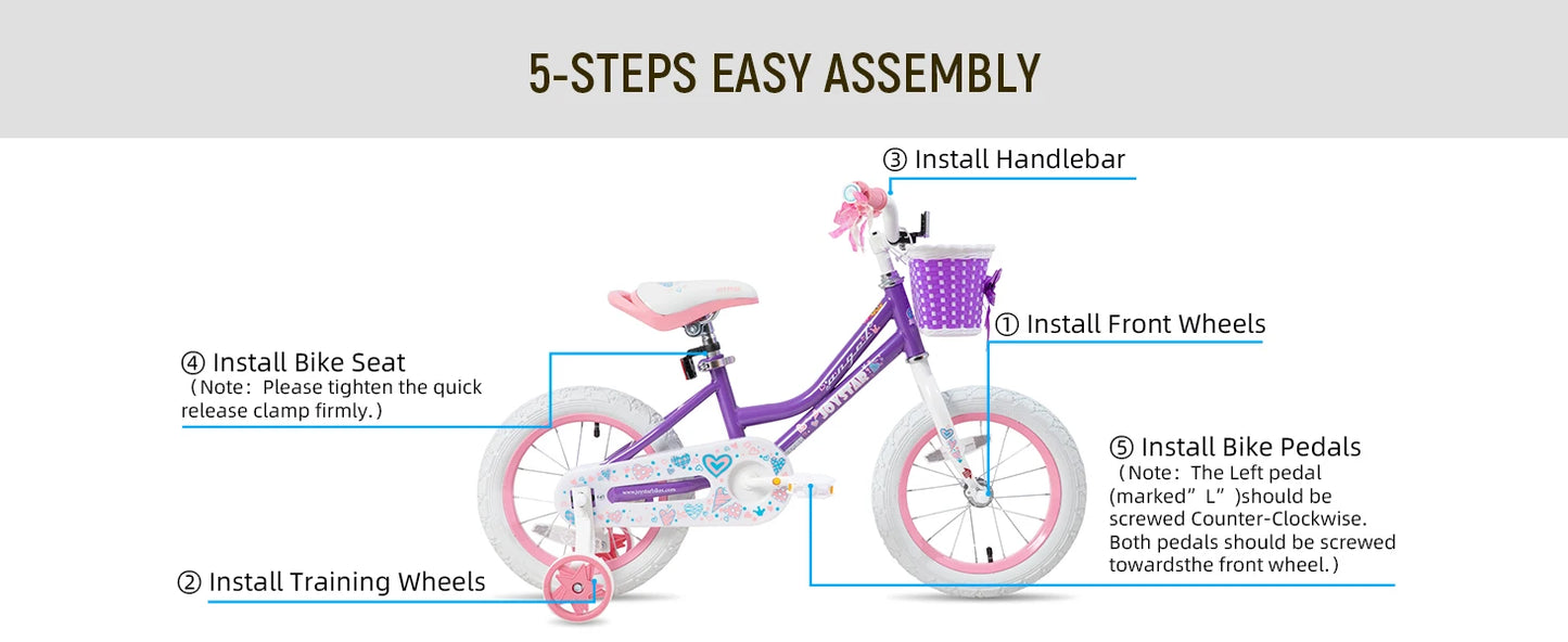US warehouse Colorful Girls Bike with Basket & Training Wheels 12 14 16 18 Inch Kids Bike Foot Brake Child Children Bicycle