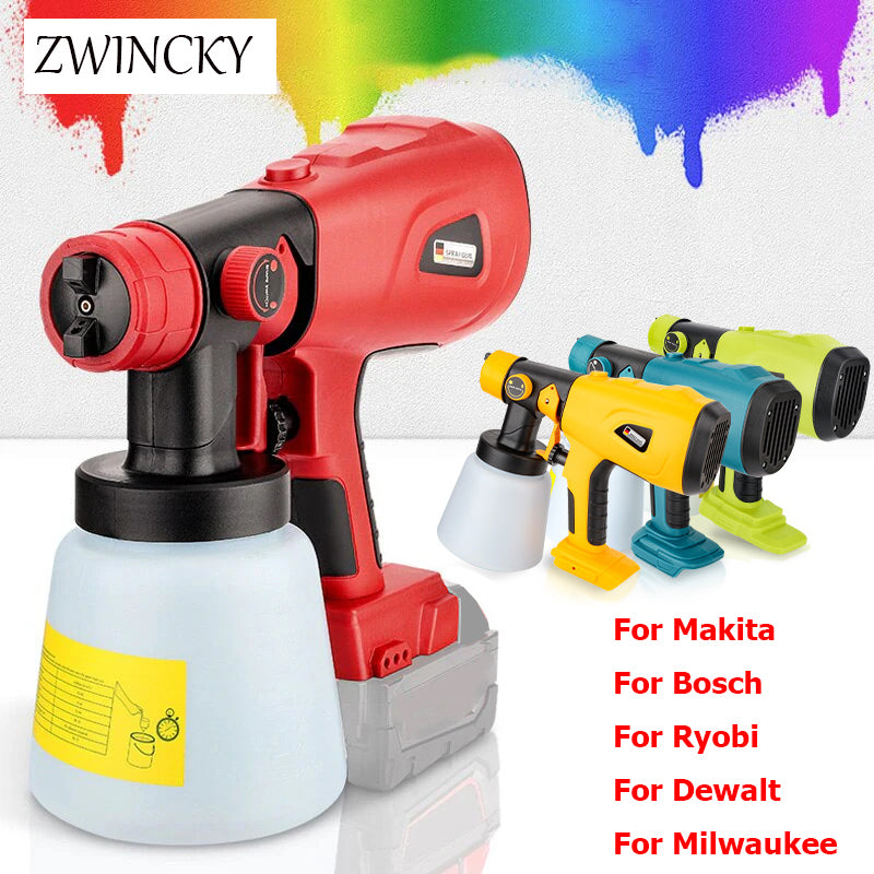Spray Gun For Makita/Bosch/Dewalt/Milwaukee/Ryobi 18V 20V Lithium Battery Electric Furniture Paint Sprayer Airbrush Power Tool