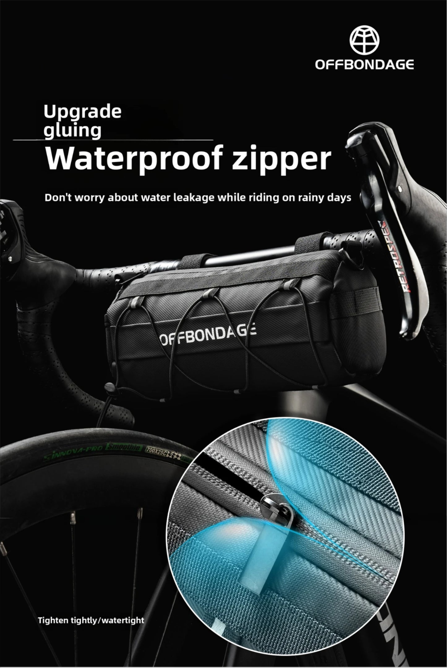 OFFBONDAGE Bike Front Bag Large Capacity Storage Outside Waterproof Multi-function Riding Bag Mountain Bike Bag Bike Accessory
