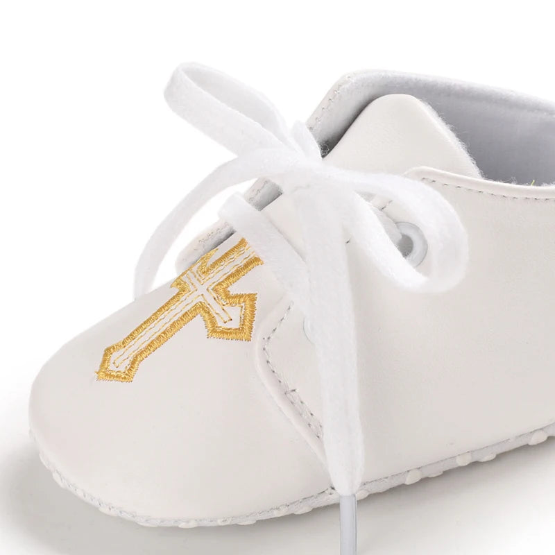 0-18 Months Infant Spring Shoe Newborn Infant Girls and Boys Recreational Baptism Non-Slip Walking Shoe White Soft-soled Sneaker