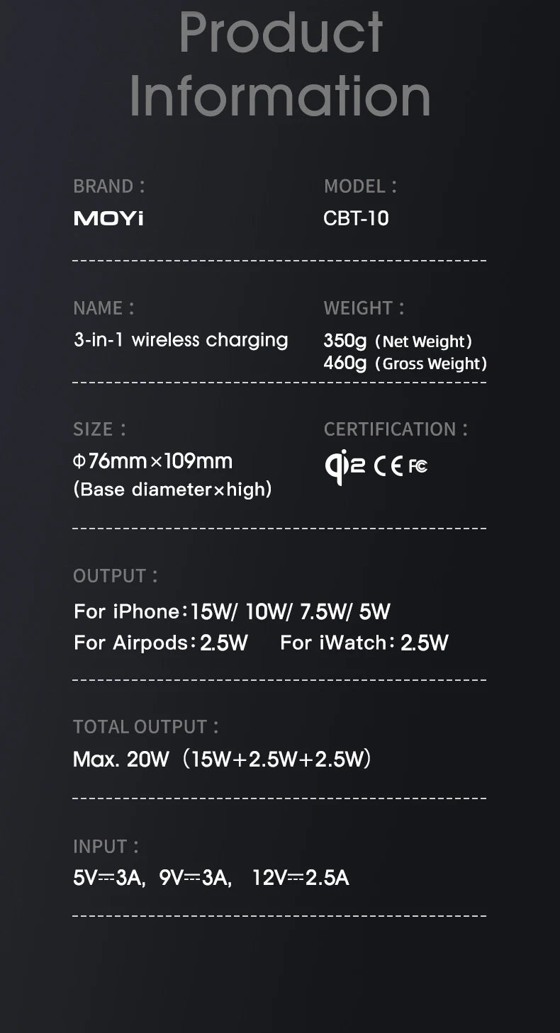 Touch Rotate Qi2 Magnetic 3-in-1 Wireless Charger 15W Fast Charging Station for iPhone 13 14 15 16 Series Apple Watch AirPods