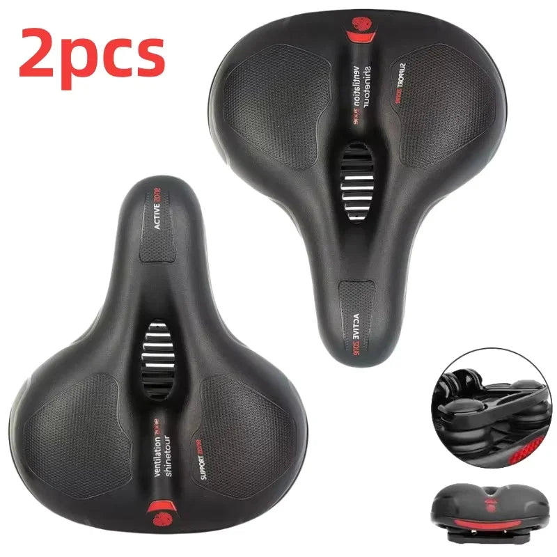 Men's Comfortable Breathable Bicycle Saddle MTB Road Bike Crash Absorbing Wide Seat Cushion Light and Comfortable Safety