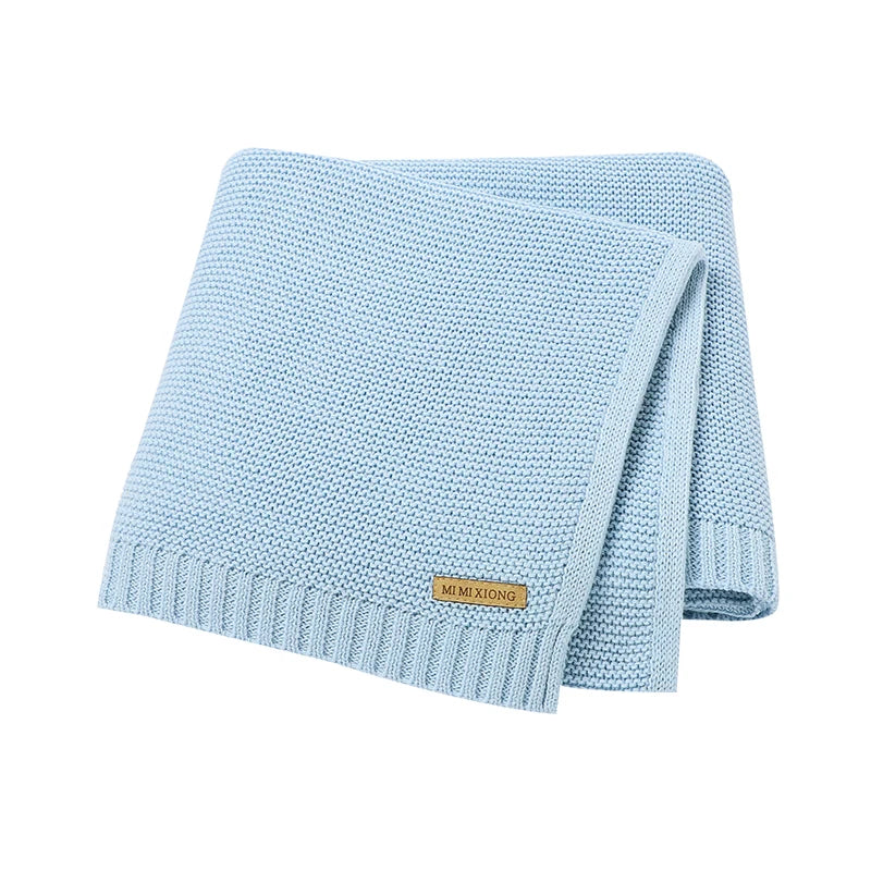 Baby Blankets 100*80cm Knit Newborn Boy Girl Month Stroller Bassinet Bedding Cradle Quilts Dual-Use Infant Netural Receiving Mat