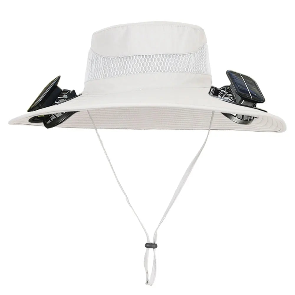 Solar Fan Hat Sun Hat with 2 Solar Fan Outdoor Fishing Hat Summer Cap for Men Outdoor Camping Fishing Hiking
