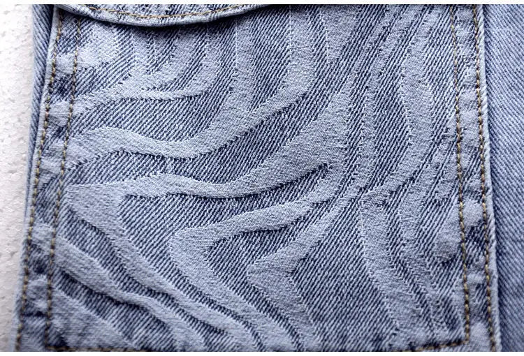 Women's Denim Vest Jacket 2025 Spring Autumn Stripe Splicing Short Jean Waistcoat Casual Tops Sleeveless Outerwear