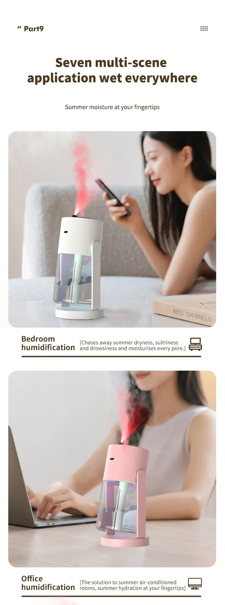 Car Air Humidifier with Starry Sky Lights Mini Aromatherapy Essential Oil Ultrasonic Diffuser Color Night Light Humidifier
