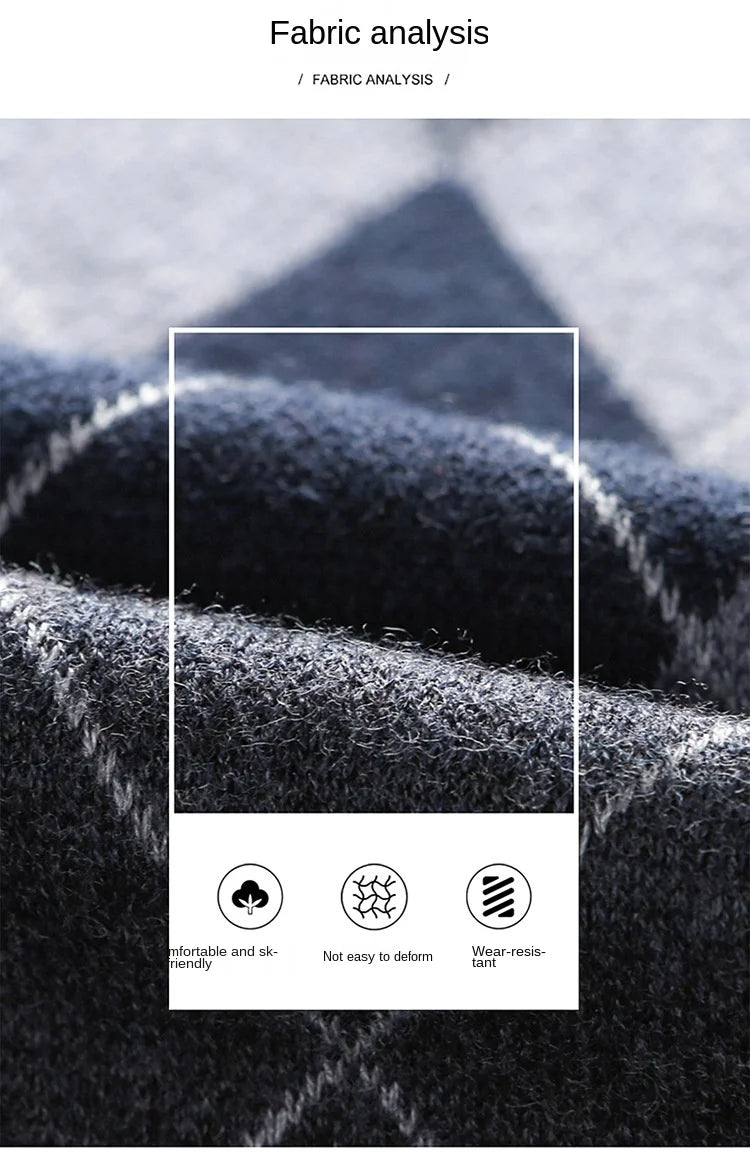 New Autum Fashion Designer Brand Argyle Pullover Diamond Sweater V Neck Knit Vest Men 6% Wool Sleeveless Casual Men Clothing