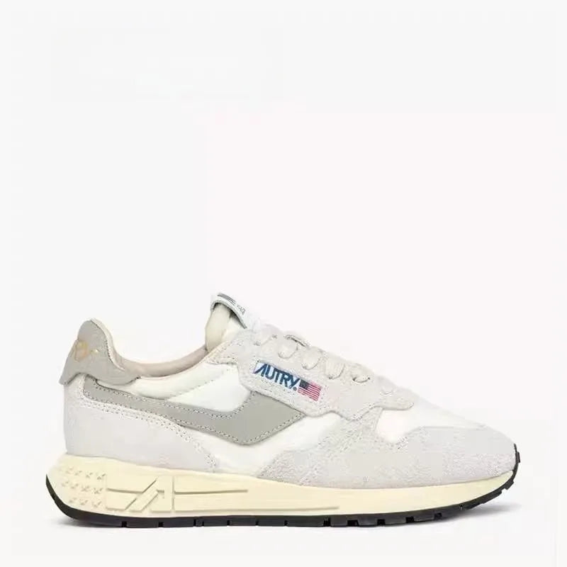 Unisex Couple Sneakers – Matching White Thick-Soled Shoes for Men and Women | Casual Sporty Style