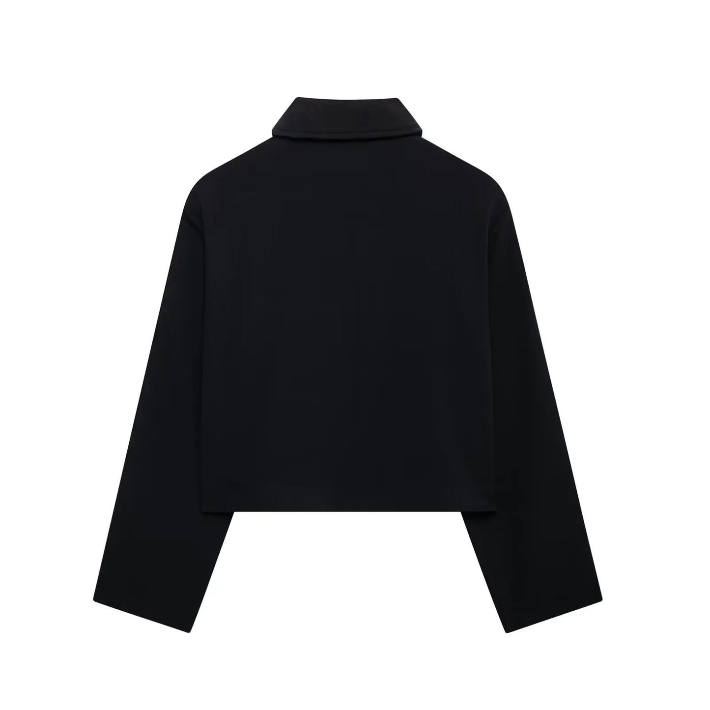 TRAFZA 2024 New Women Casual Black Trousers Suits Sports Short Jacket + Female Vinatge Black White Patchwork Baggy Pants Street