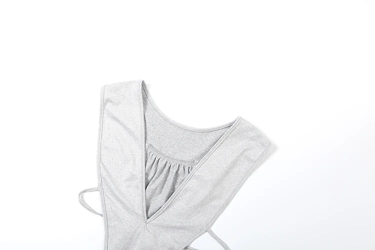 Weird Puss Sexy Hipster Women Tracksuit 2 Piece Set Deep V-Neck Sleeveless Bodysuit+Leggings Matching Hipster Streetwear Outfits