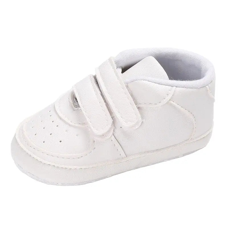 0-18 Months Infant Spring Shoe Newborn Infant Girls and Boys Recreational Baptism Non-Slip Walking Shoe White Soft-soled Sneaker
