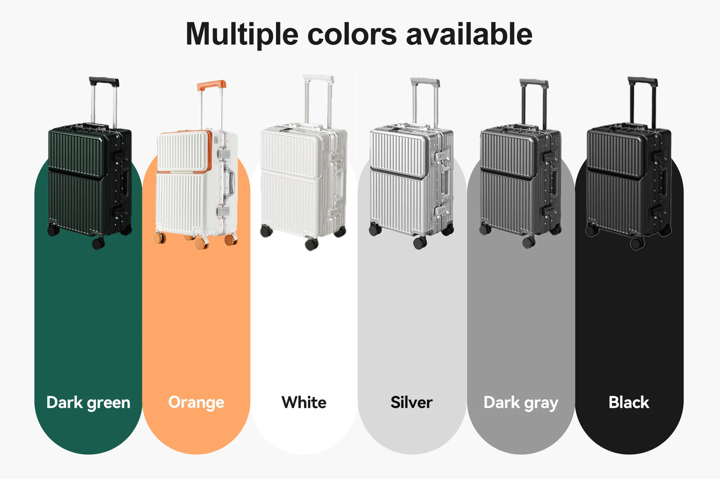 AIWEINY 2025 Aluminum Frame Suitcase PC Hard Shell Pressure-Resistant Travel Luggage, 360° Silent Swivel Wheels, with TSA Lock.