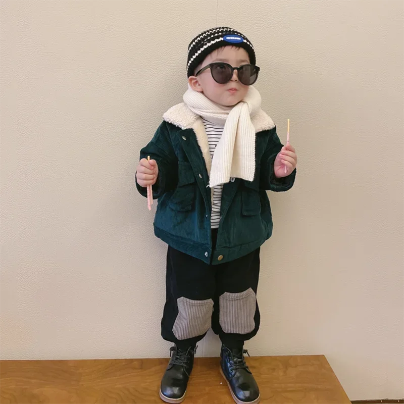 Kids Boy Jackets Autumn Winter Thicken Warm Coat Fashion Toddler Outerwear Clothing