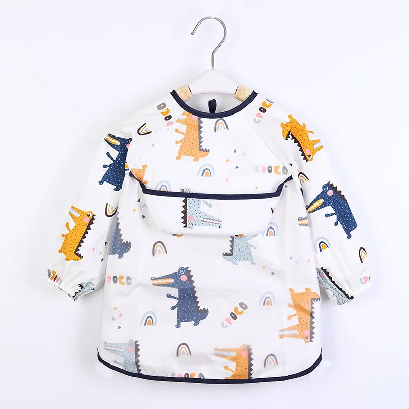 Baby Apron Bibs Toddler Long Sleeve Scarf Waterproof Art Smock Feeding Bib Infant Boys Girls Kid Burp Cloth Bandana New Arrivals