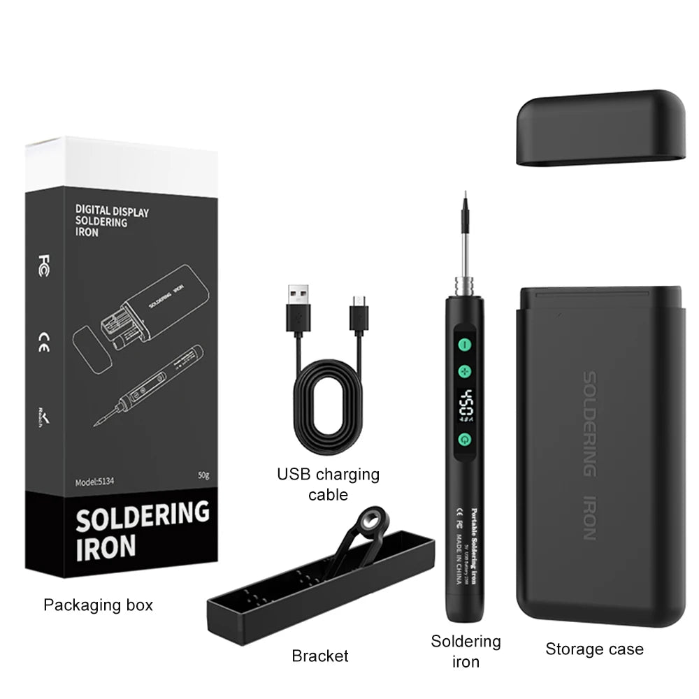 8-15W Type-C Digital Electric Soldering Iron Kit Intelligent Adjustable Temperature Fast Heating Mini Solder Irons Repair Tool