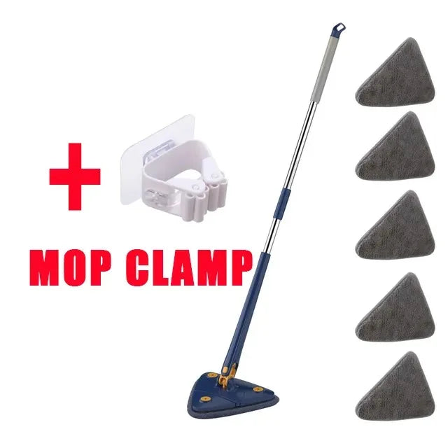 Triangle 360 Cleaning Mop Adjustable Telescopic Household Ceiling Cleaning Brush Tool Self Draining Cleaning Tiles and Walls