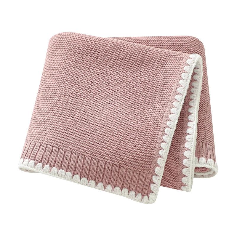 Solid Baby Receiving Blankets for Girl & Boy 90*70cm Knitting Newborn Netural Dual-Use Crib Nap Bedding Sheets Children Cellular