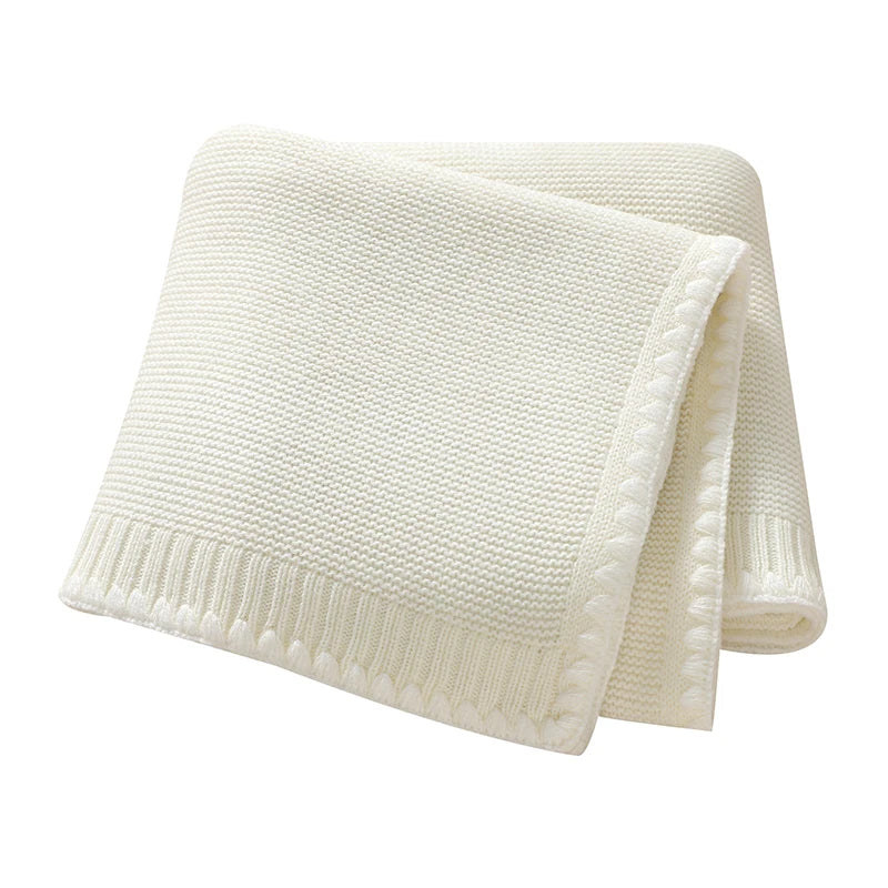 Solid Baby Receiving Blankets for Girl & Boy 90*70cm Knitting Newborn Netural Dual-Use Crib Nap Bedding Sheets Children Cellular
