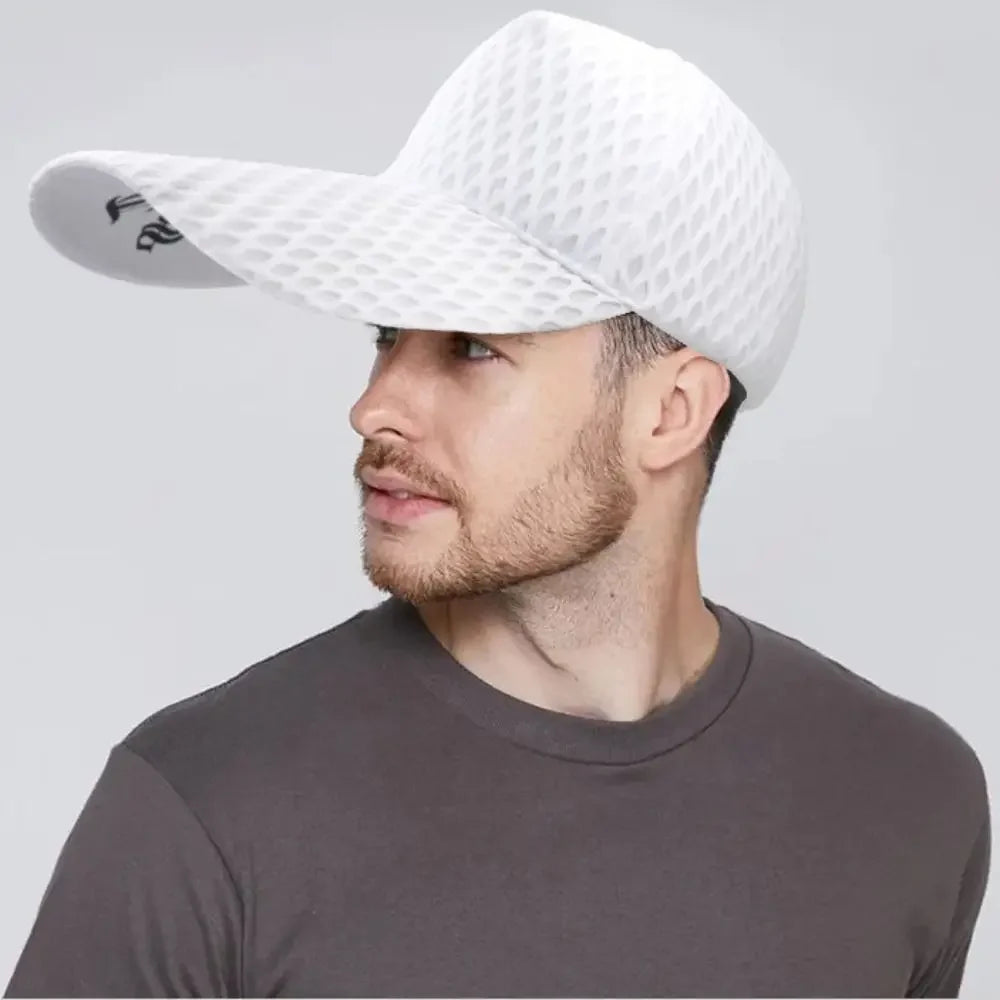 New Fishing Hat Quality 14cm Long Brim Sun Hat Large Head Sunshade Baseball Caps Mesh Big Size Fishing Hat Men