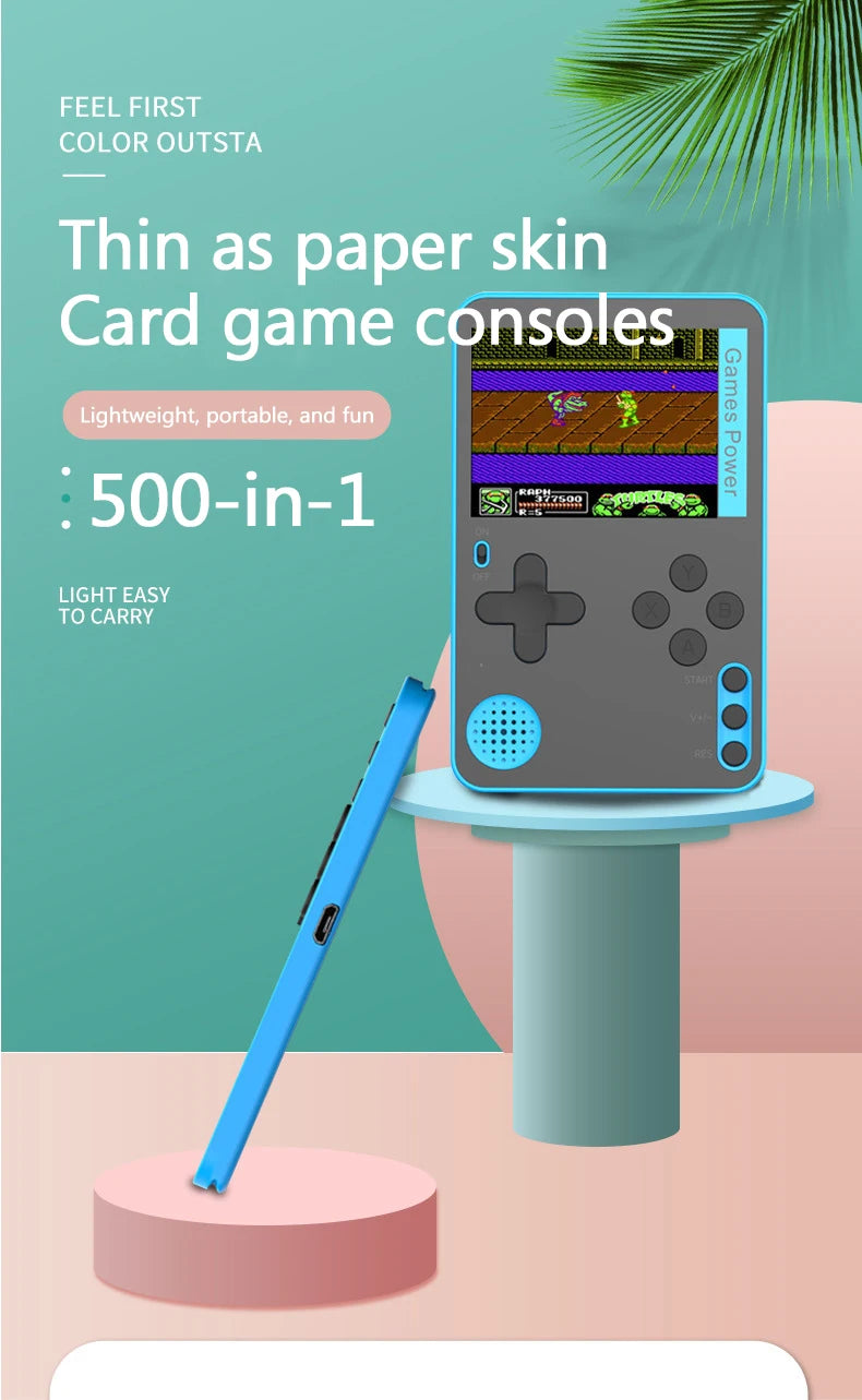 Ultra Thin K10 Retro Video Game Console Built-in 500 Classic Games 2.4 Inch Screen Portable Mini Handhled Game Player Game Boy