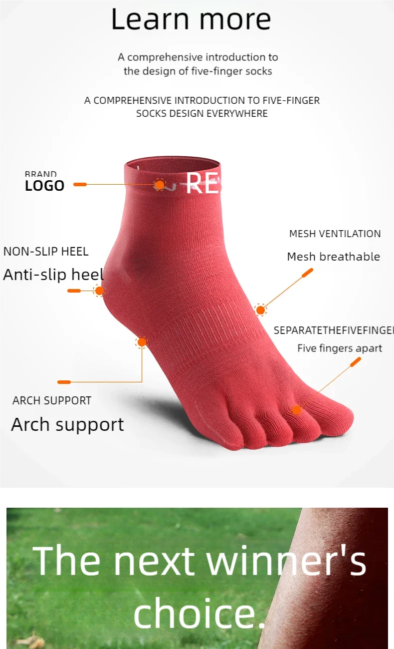 WRELS 1/3 Pairs COOLMAX Sports Five-toe Running Socks Quick-drying Breathable Anti-Blisters Marathon Toe Socks For Men And Women