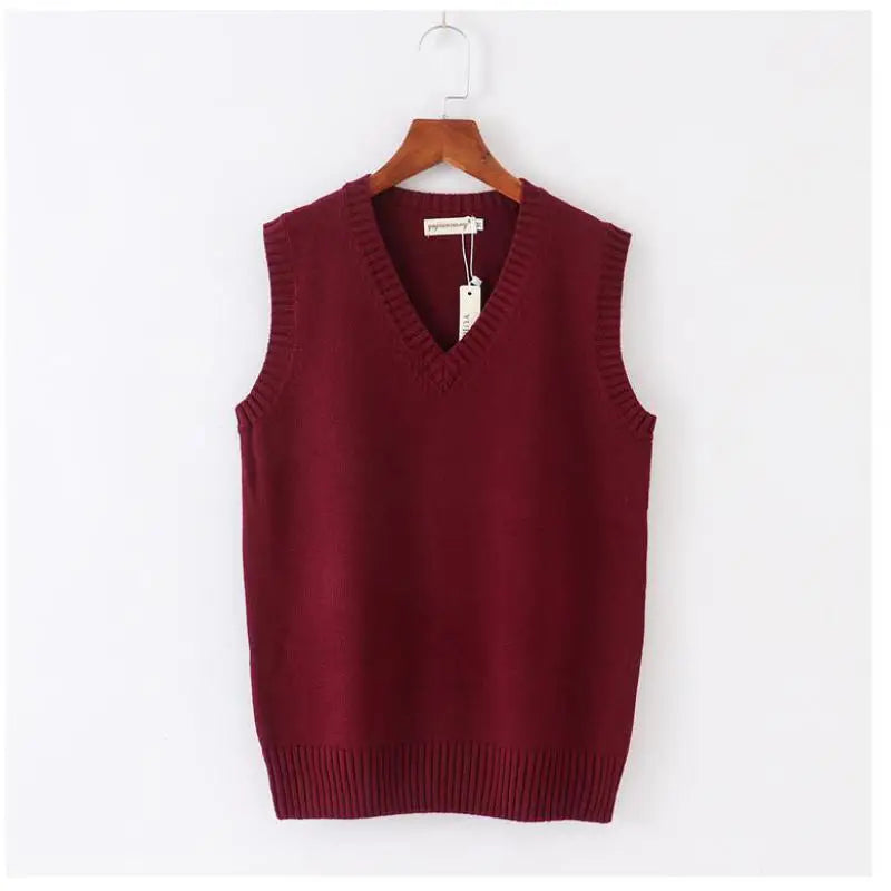 Japanese School JK Uniform Sweater Vest High School Uniform For Girls Boy Cosplay Halloween Winter Anime Vest cute Knitting Coat
