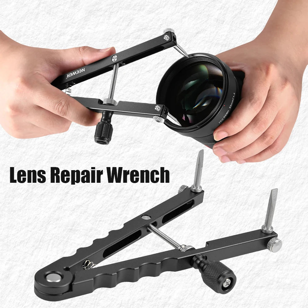 V Shaped Lens Opener Tool Kit 16-100mm Opening with 3 Types of Tips (Pointed Flat Half Flat) for Ø37mm-86mm DSLR Camera Lenses