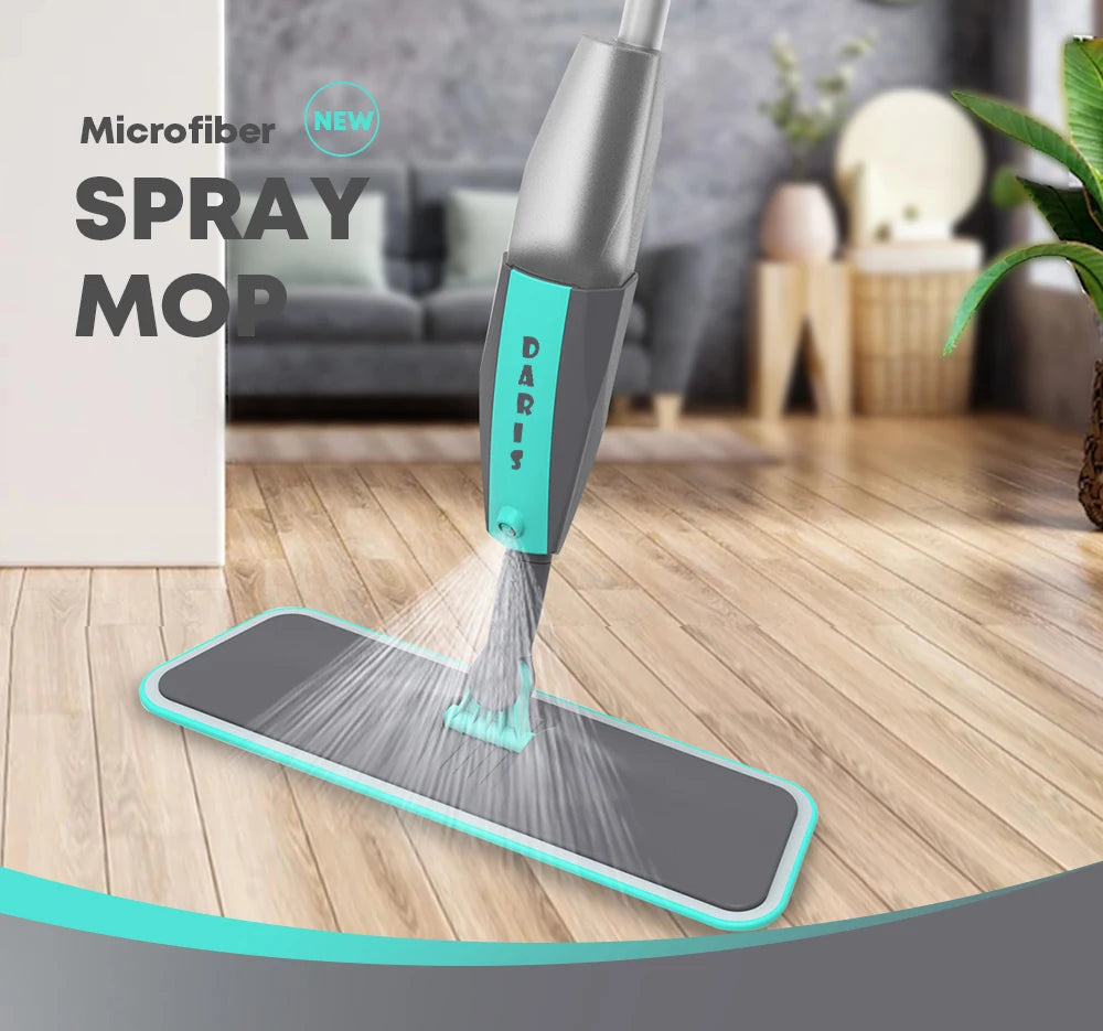Magic Floor Cleaning Sweeper Brooms With Microfiber Pads 360° Rotation Flat Spray Floor Mop Broom For Cleaning Home Spin Mop