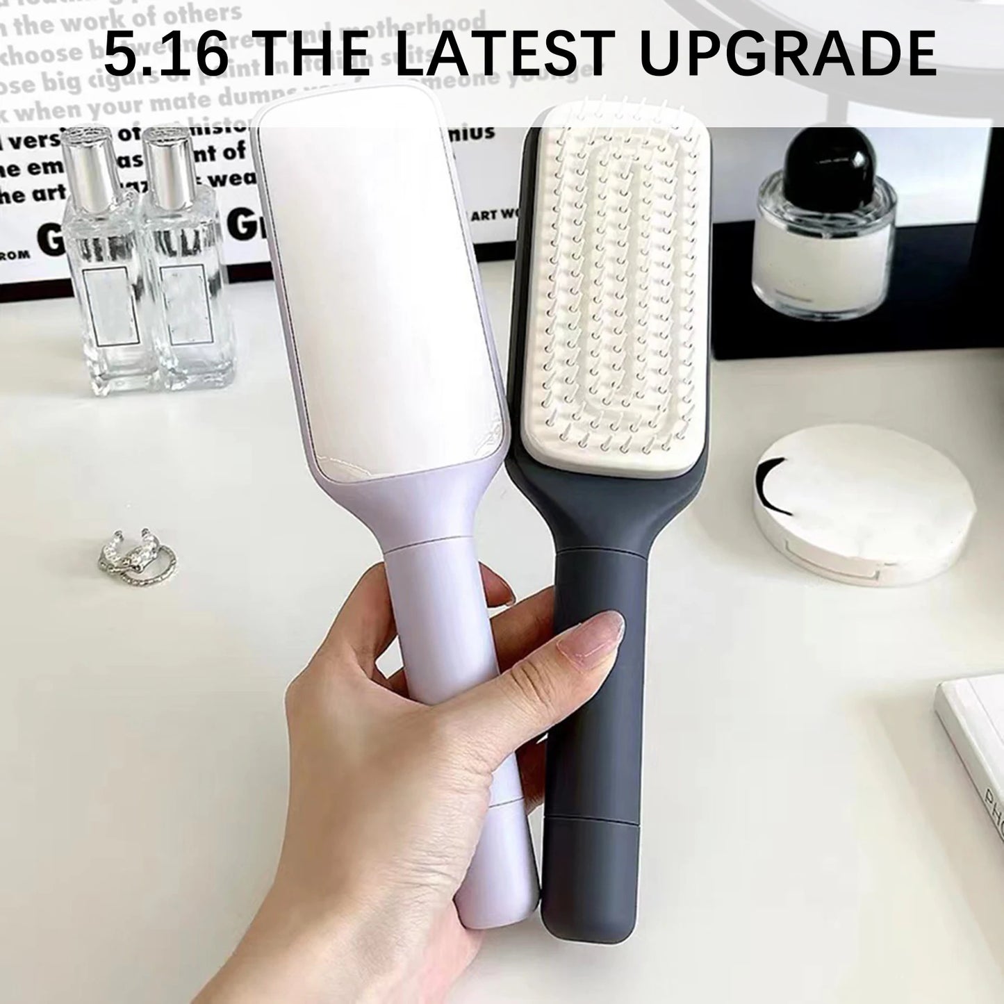 Self-Cleaning Scalp Massage Comb Air-bag Hair Comb Portable Anti-Detangling Hair Brush For Hair Styling One-key Cleaning Tools