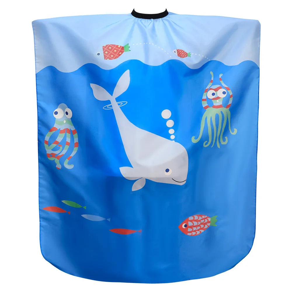 Kids Cartoon Pattern Haircut Styling Gown Salon Hairdressing Cape Barber Shop Household Child Hair Cut Cape Hairdresser Apron