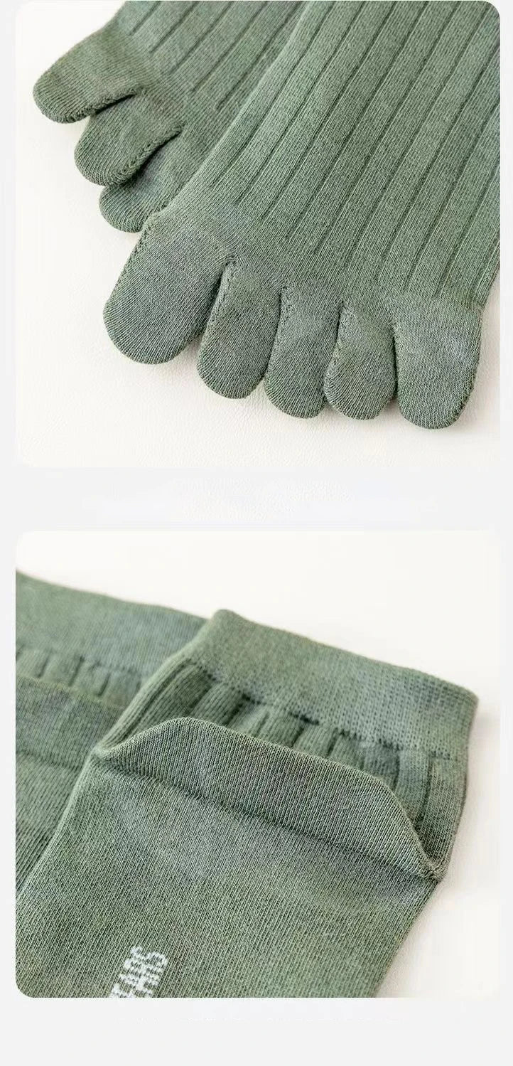 5 Pairs Toe Socks Men Short Breathable Mesh Cotton Casual Thin High Quality Five Finger Socks Low Cut Sports Running Ankle Socks