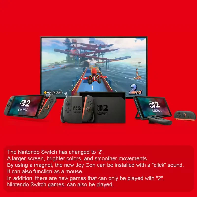 Nintendo Switch 2 Gaming Console NS2 Handheld Gaming Console 7.9-inch LCD 1080P Magnetic Design