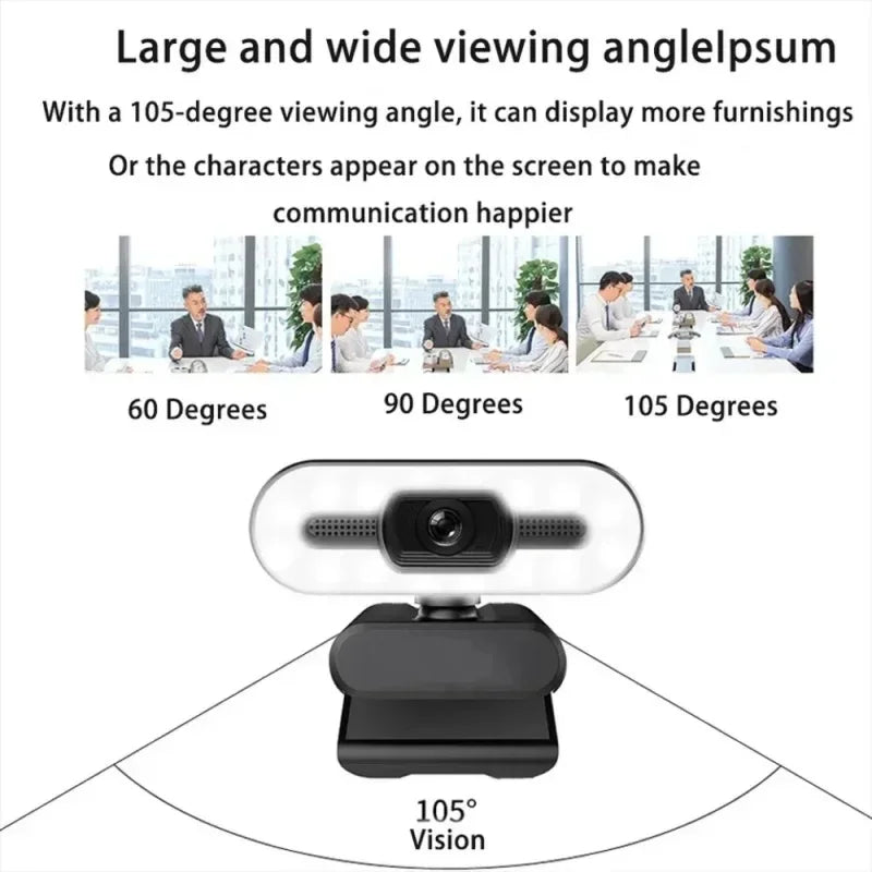 4k Webcam Autofocus Hd Webcam With Fill Light Rotatable Laptop Webcam Pc Computer Camera With Microphone For Youtube Video