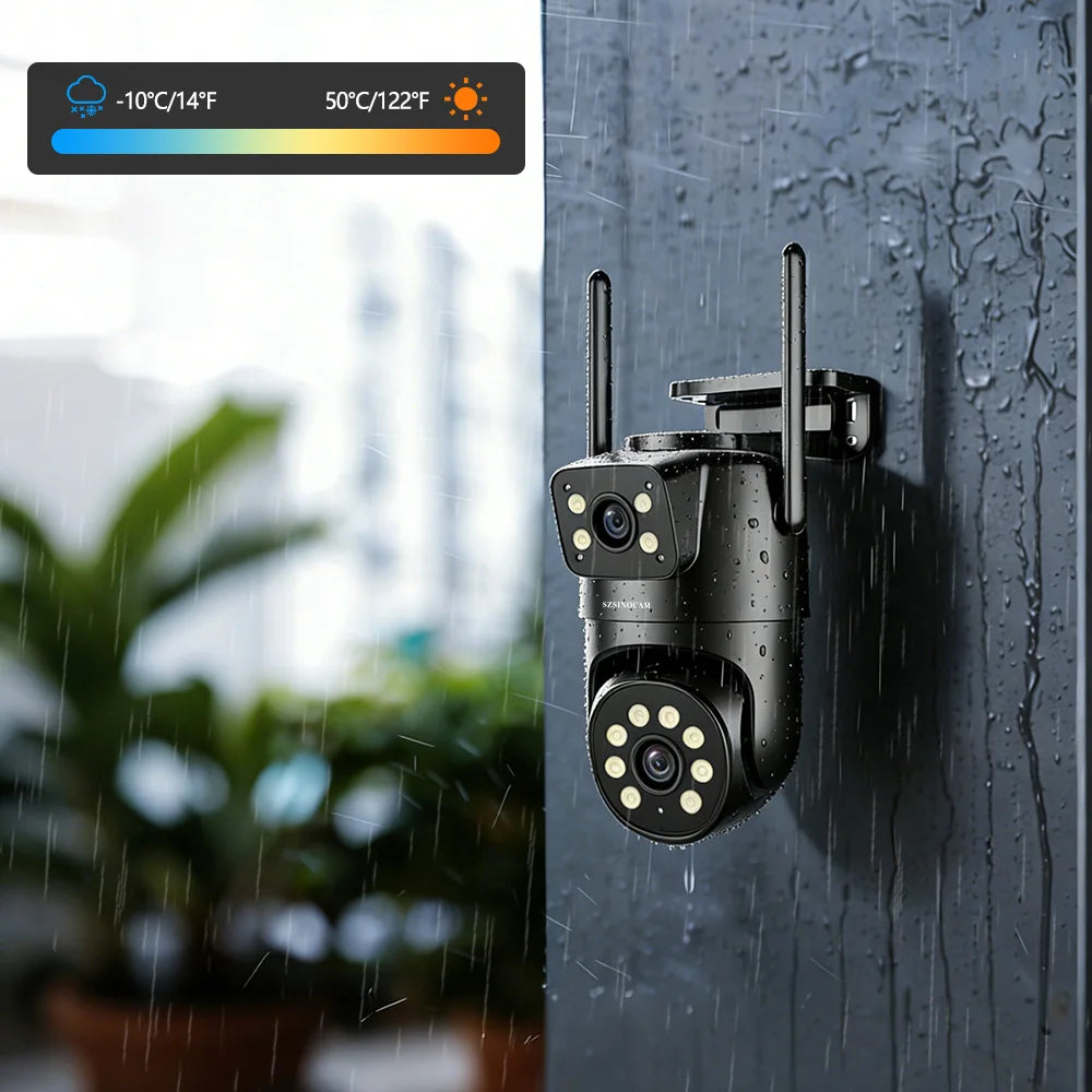 SZSINOCAM Wifi Camera with Dual Lens Dual Screens AI Human Detection Wireless Outdoor CCTV Security IP Camera