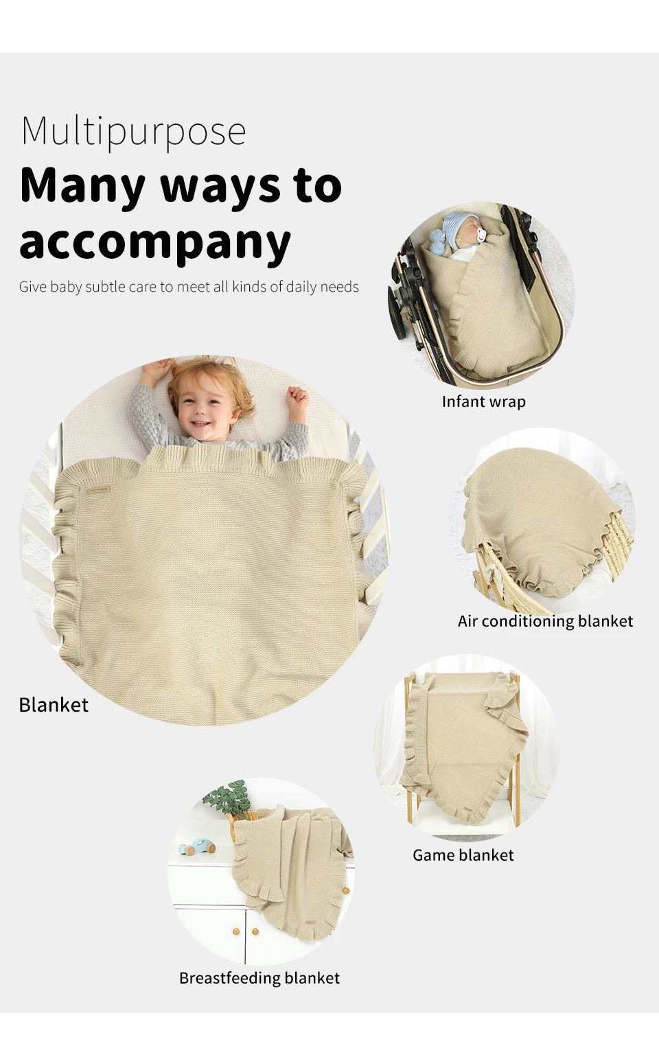Baby Blankets 90*70cm Knitted Newborn Boys Girls Solid Stroller Swaddle Wrap Sleepsack Reversible Soft Infantil Receiving Quilts